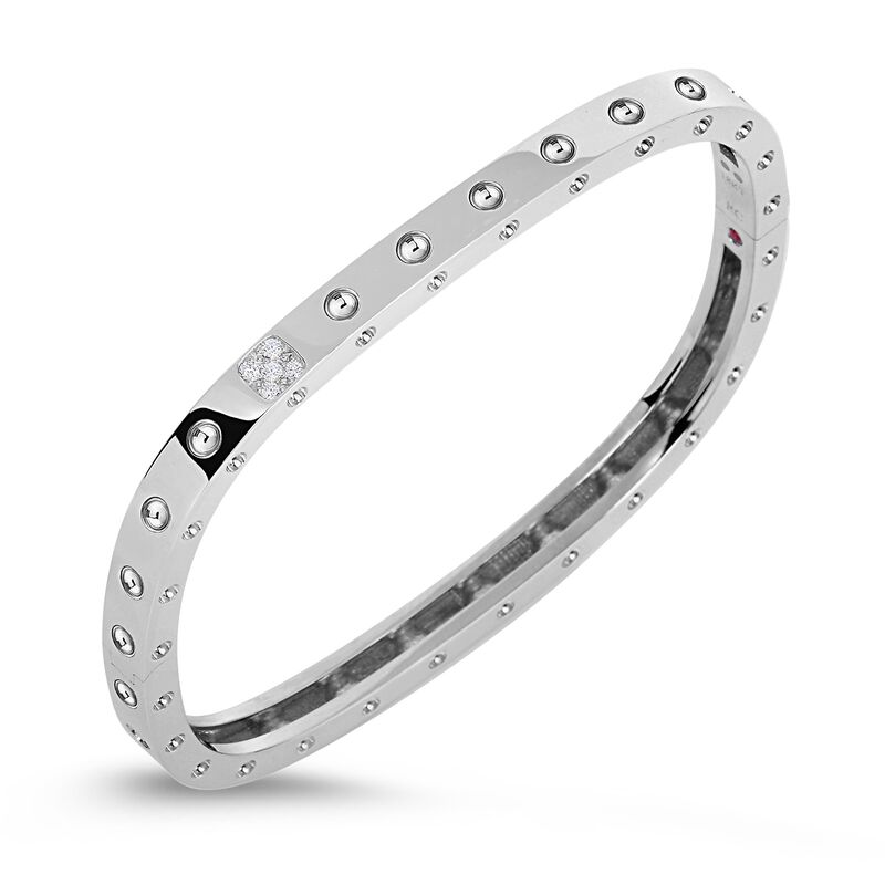 Roberto Coin Pois Moi Diamond Accent Square Bangle 18K Gold. image number 0