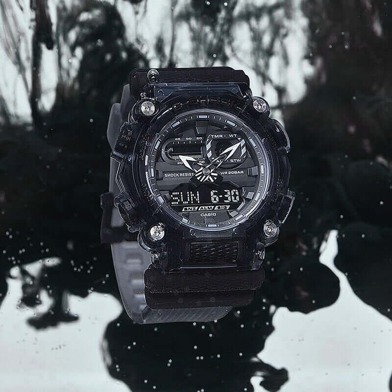 G-Shock Transparent Gray Resin Analog Digital Watch, 50mm image number 4