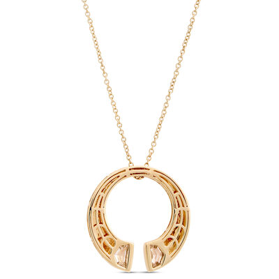 Diamond Bypass Circle Pendant, &frac12; Carat, 14K Yellow Gold