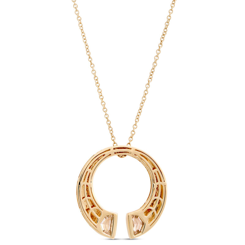 Diamond Bypass Circle Pendant, &frac12; Carat, 14K Yellow Gold image number 1