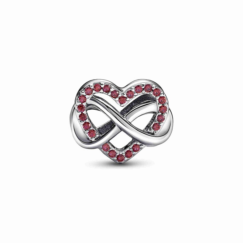Pandora Family Infinity Red Heart Charm image number 1