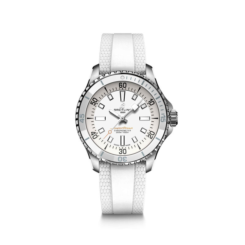 Breitling Superocean Automatic 36 Watch Steel Case White Dial White Strap, 36mm image number 0