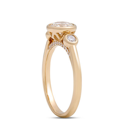 Classic Round Diamond Engagement Ring, 1 &frac12; Carat Total Weight, 14K Yellow Gold