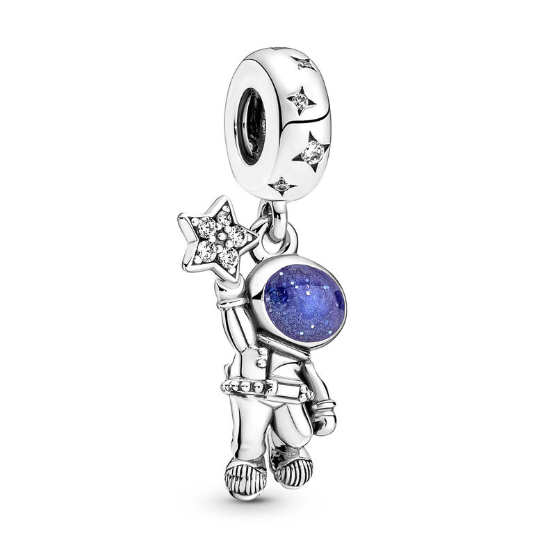 Pandora Astronaut In The Galaxy Enamel & CZ Dangle Charm image number 1