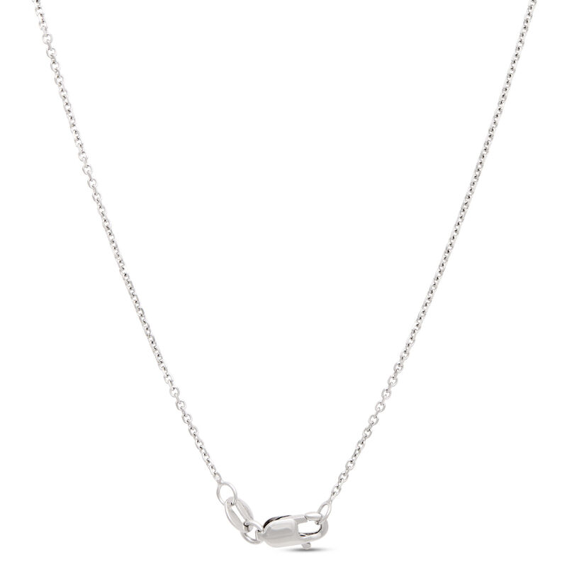 Emerald Cut Tanzanite Pendant with Diamond Halo, 14K White Gold image number 3