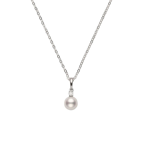 Mikimoto Akoya Cultured Pearl & Diamond Pendant, 7mm, AA, 18K - PPS ...