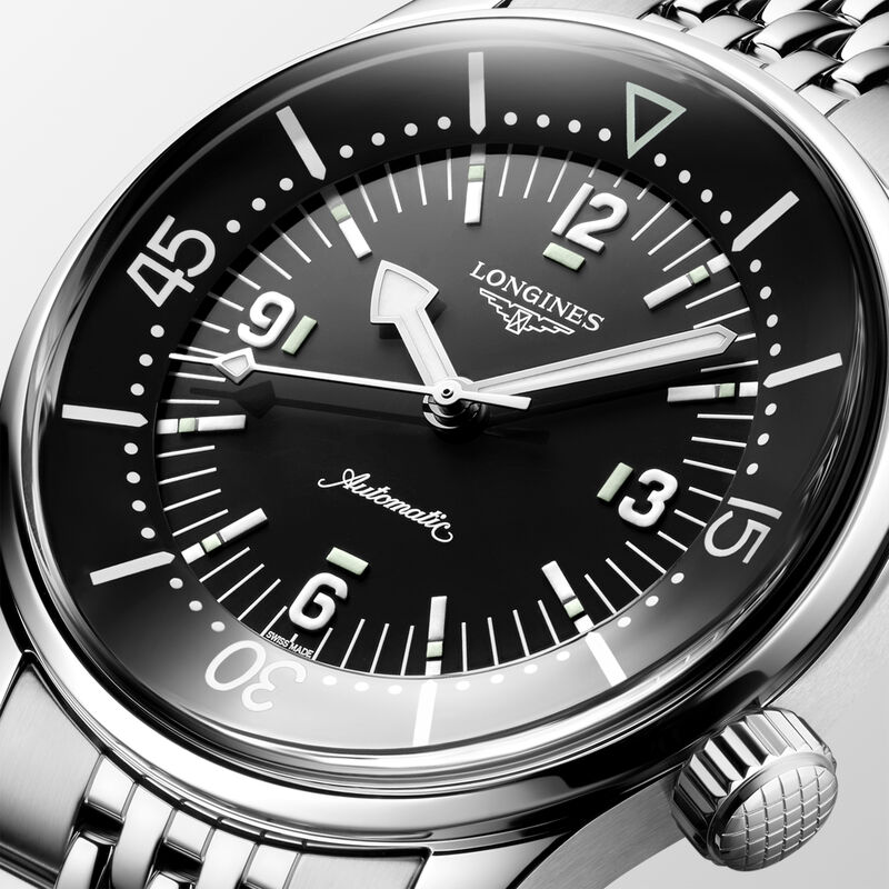 Longines Legend Diver Black Dial Watch, 39mm image number 3