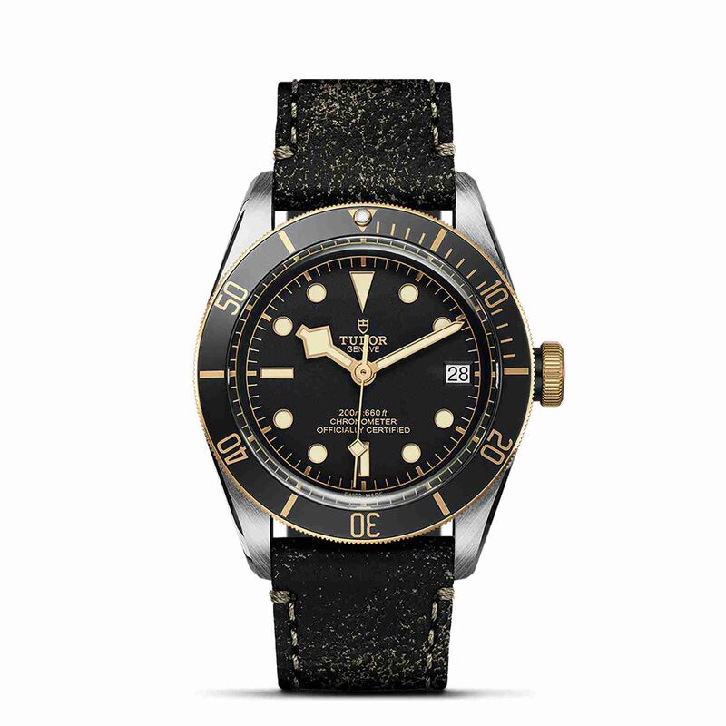 TUDOR Black Bay S&G Watch Steel Case Black Dial Leather Strap, 41mm image number 1