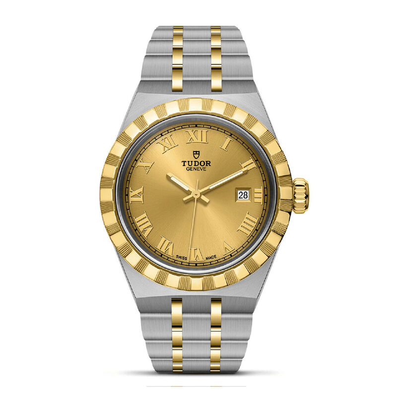 TUDOR Royal Watch Steel Case Champagne Dial Steel and Gold Bracelet, 28mm image number 0