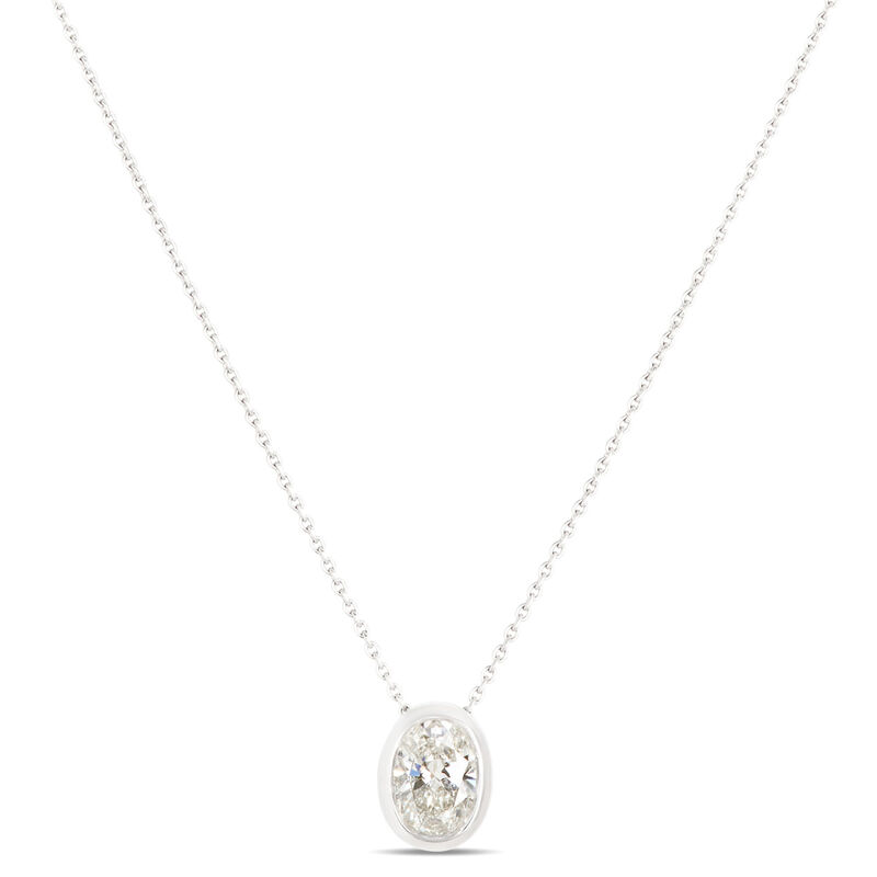 Pear Shaped Diamond Necklace, ⅓ Carat Total Weight, 14K White Gold image number 0