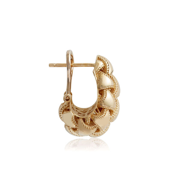 Toscano Woven Domed "J" Hoop Earrings, 14K Yellow Gold