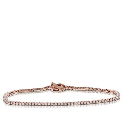Rose Gold Diamond Tennis Bracelet 14K