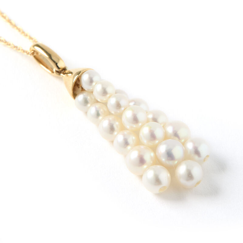 Cultured Pearl Cluster Pendant, 14K Yellow Gold image number 1