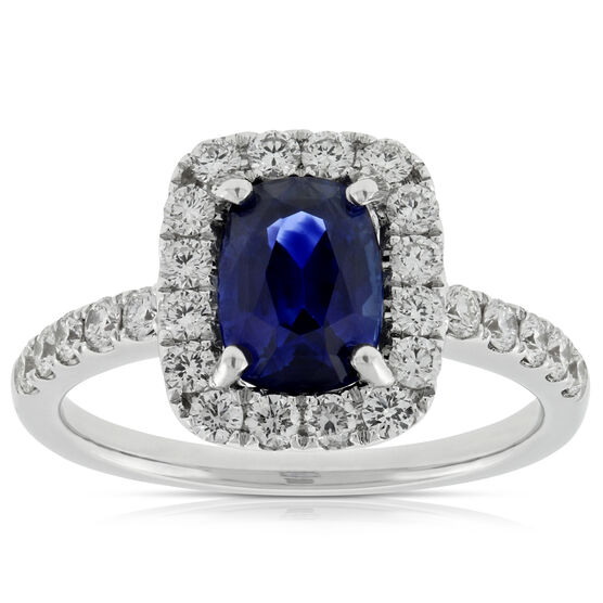 Sapphire & Diamond Halo Ring 14K | Ben Bridge Jeweler