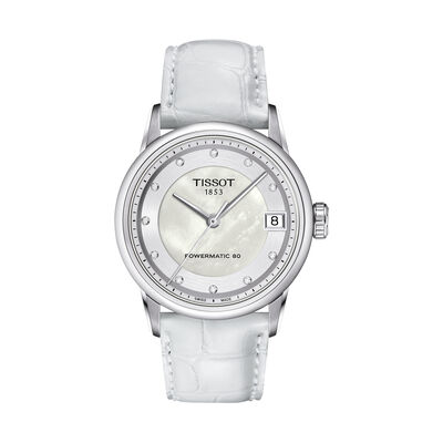 TISSOT Luxury White Dial Watch, 33mm