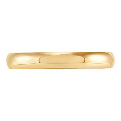 Yellow Gold Polished Rounded Comfort Fit 3mm Band 18K