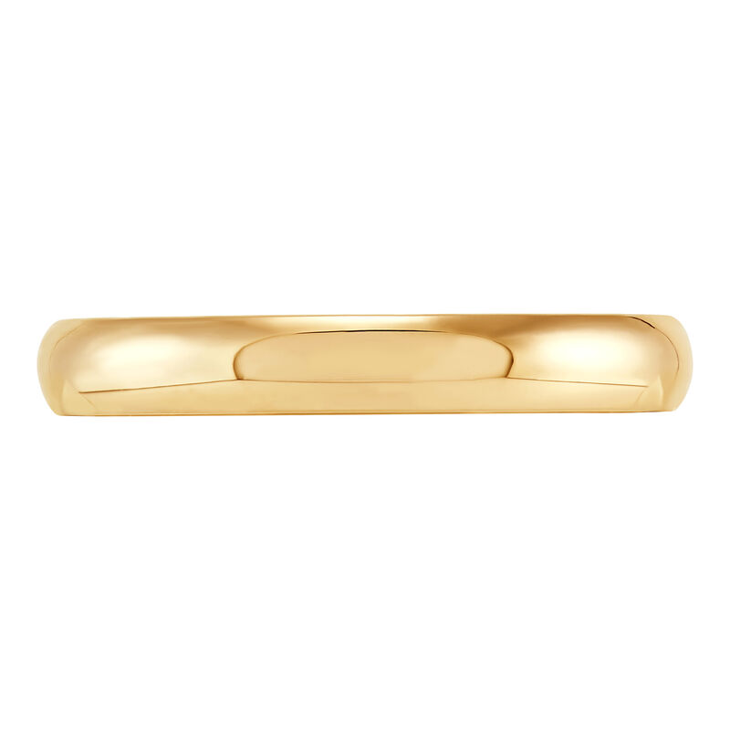 Yellow Gold Polished Rounded Comfort Fit 3mm Band 18K image number 1