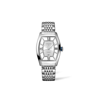 Logines Evidenza Watch Silver Dial Stainless Steel Bracelet, 26mm