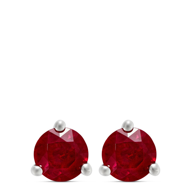 Ruby Martini Studs, 14K White Gold image number 0
