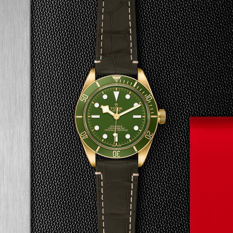 TUDOR Black Bay Fifty- Eight Watch 18k Gold Case Green Dial Alligator Strap, 39mm image number 2