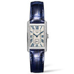 Longines DolceVita Diamond Blue Leather Quartz Watch, 23.3 x 37mm