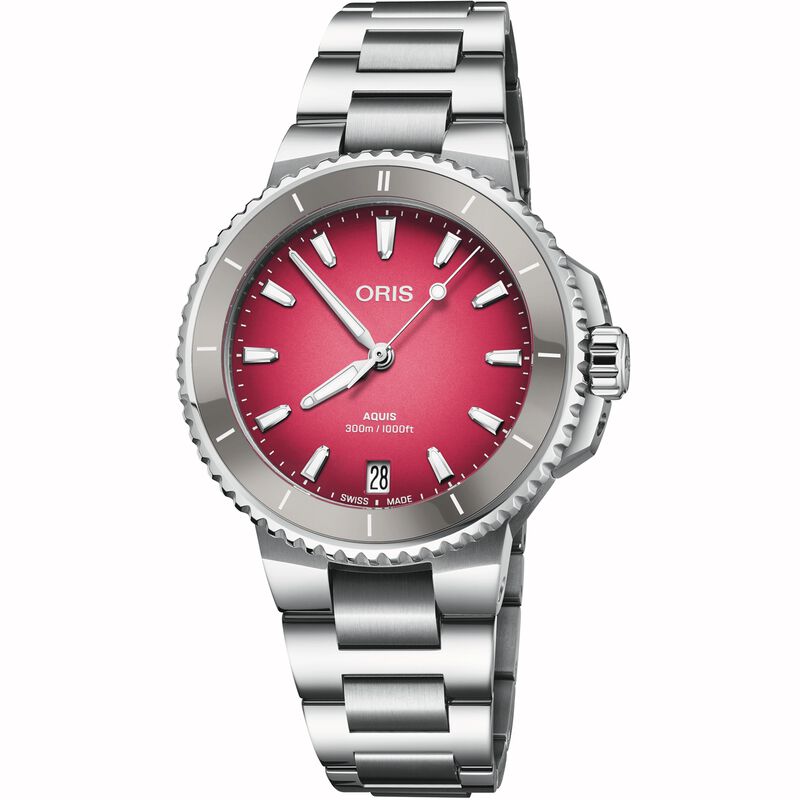 Oris Aquis Date Taste of Summer Red-Pink Dial Watch, 36.5mm image number 0