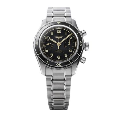 Longines Spirit Pilot Flyback Black Dial Watch, 39.5mm