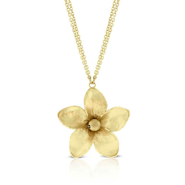 Toscano Double Chain Flower Necklace 14K