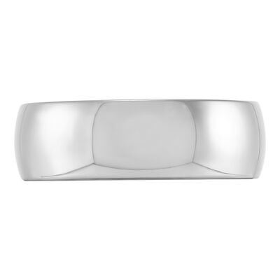 Polished Rounded Comfort Fit 7mm Band in Platinum