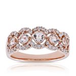 Rose Gold 5-Stone Morganite & Diamond Ring 14K