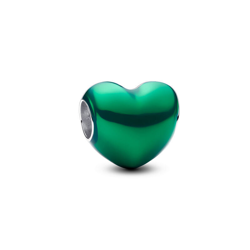 Pandora Metallic Green Heart Charm image number 0