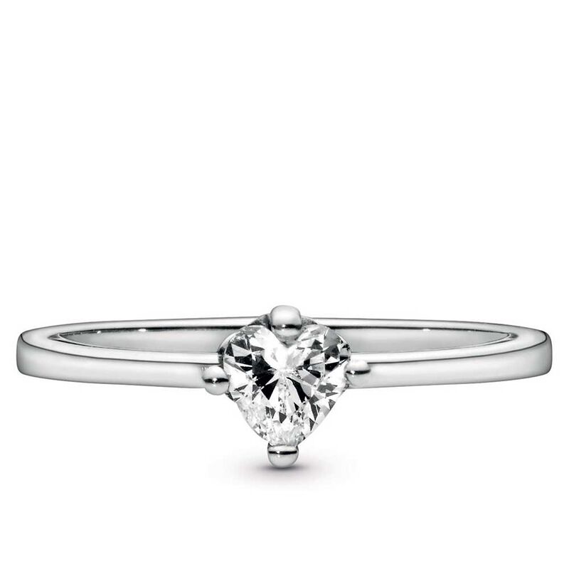 Pandora Clear Heart Solitaire CZ Ring image number 1
