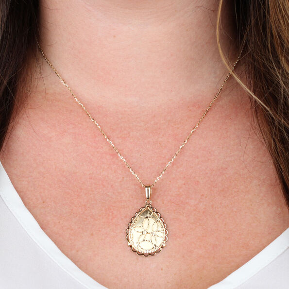 Toscano Drop Shape Pendant 14K