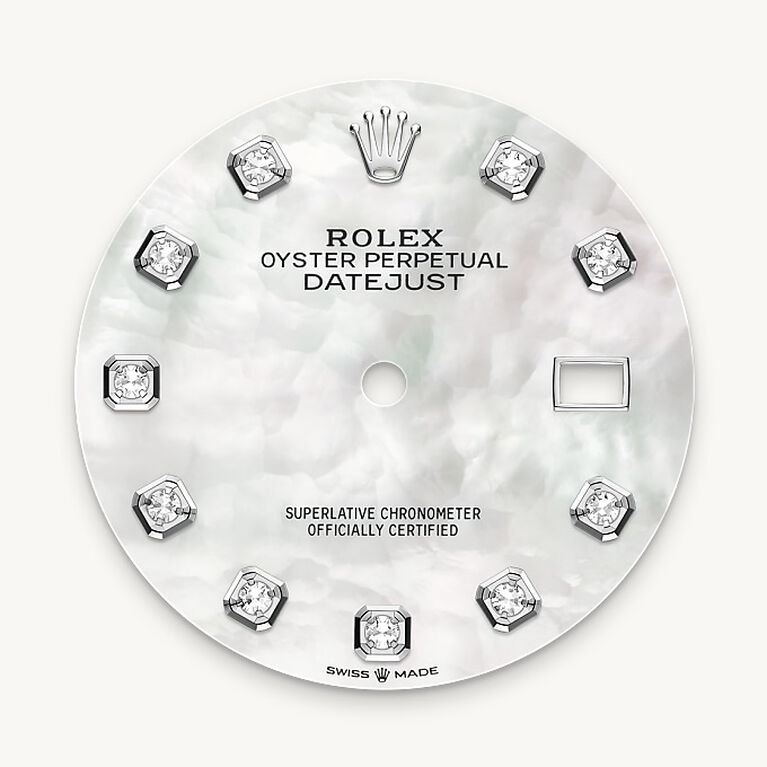 rolex datejust in white rolesor - combination of oystersteel and white gold, m126284rbr-0011 - mother-of-pearl dial - ben bridge