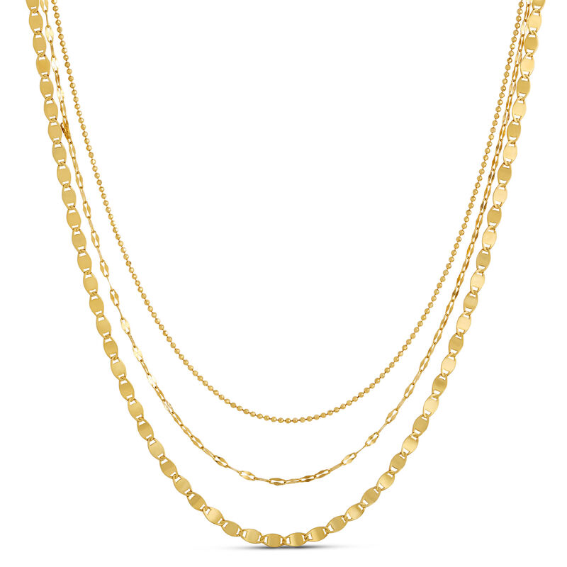 Three-Strand Valentino Bead Necklace, 14K Yellow Gold image number 0