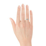 Aquamarine & Diamond Halo Ring 14K
