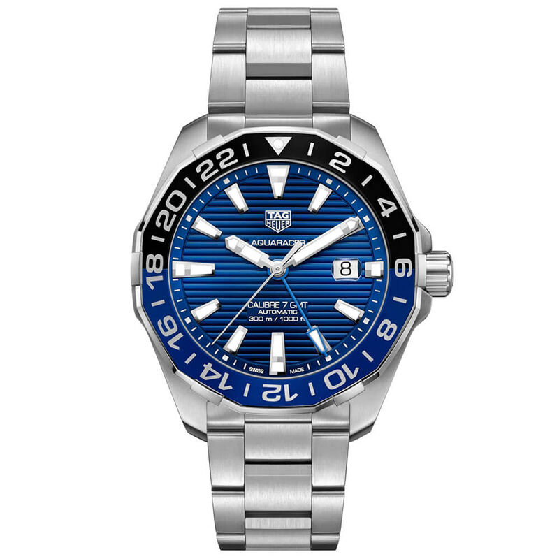 TAG Heuer Aquaracer Calibre 7 GMT Automatic Mens Blue Steel Watch image number 0