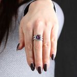 Amethyst & White Sapphire Ring 14K