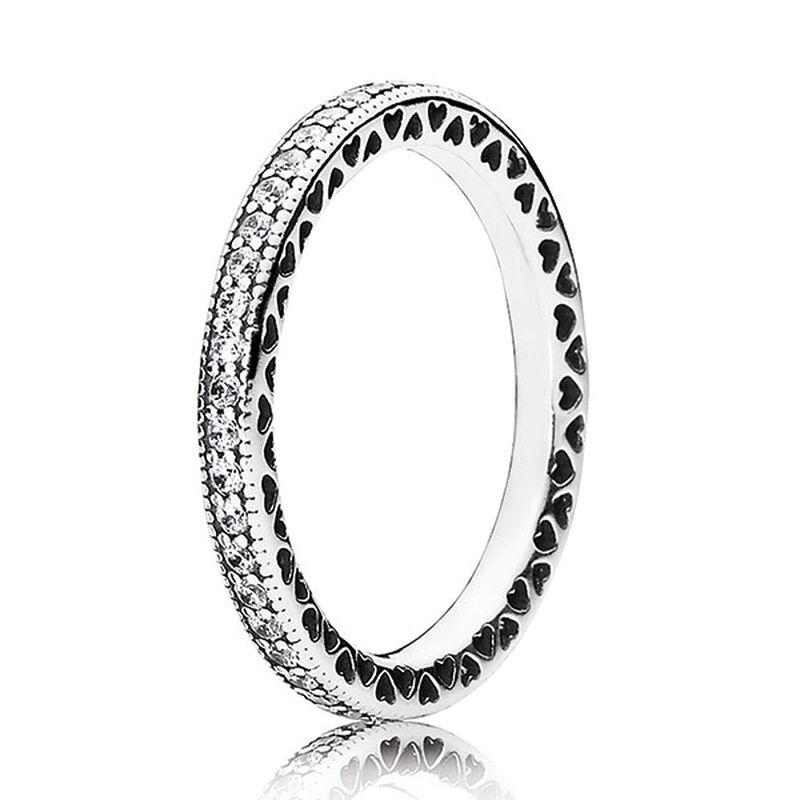 Pandora Sparkle & Hearts CZ Ring image number 0