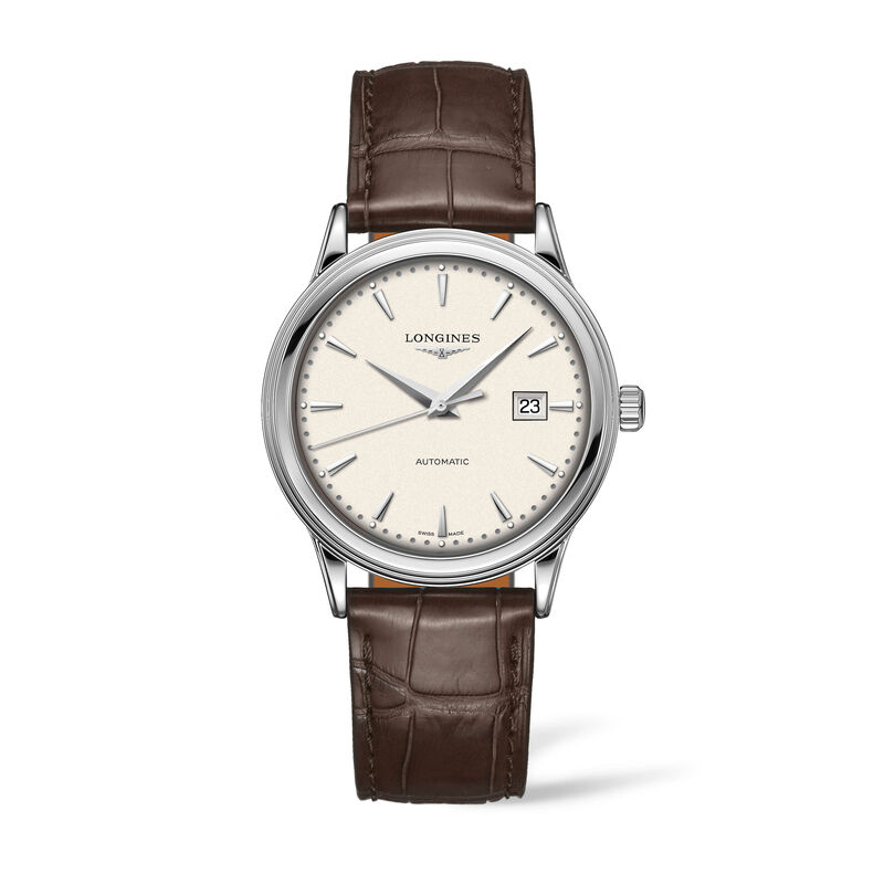 Longines Flagship Watch Beige Dial Brown Leather Strap, 40mm image number 0