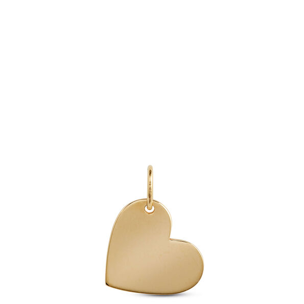 13MM Slanted Heart Disk, 14K Yellow Gold
