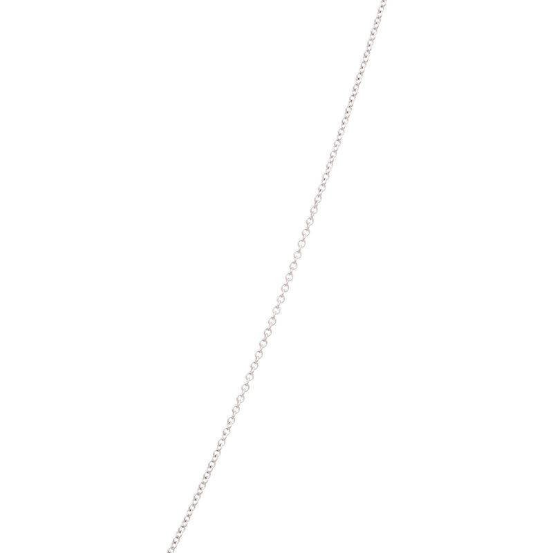 Round Sapphire and Diamond Necklace, &frac12; Carat, 18K White Gold image number 4