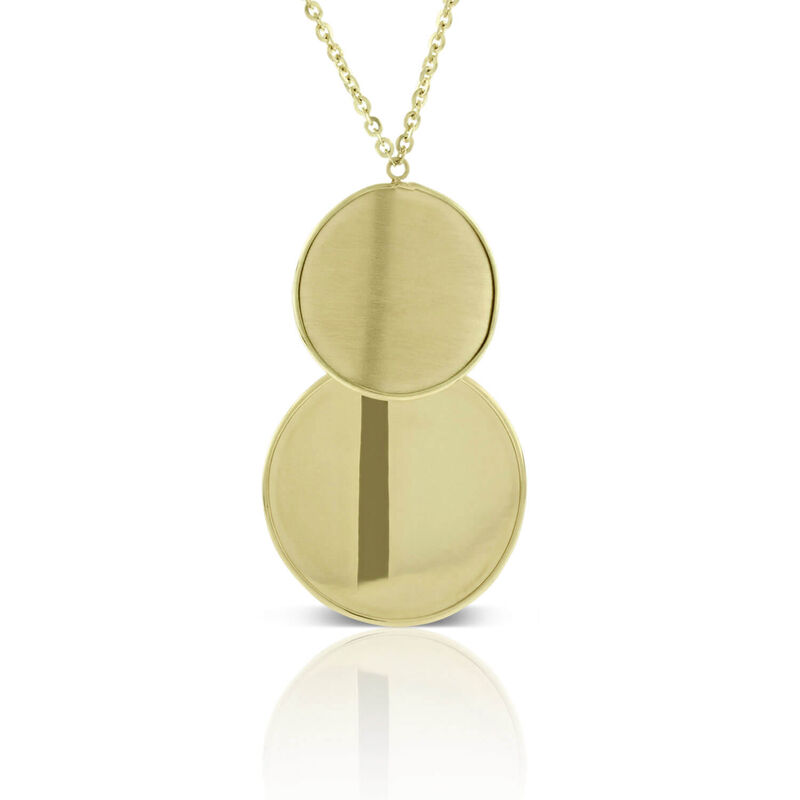 Toscano Double Disc Necklace 14K image number 1