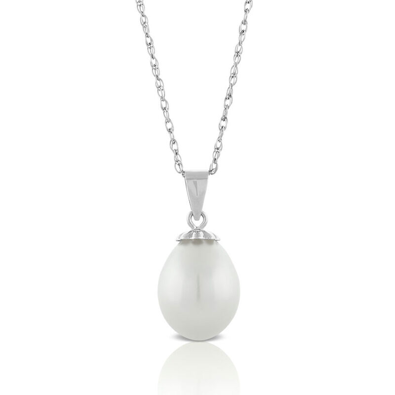 Oval Cultured Freshwater Pearl Necklace 14K image number 0
