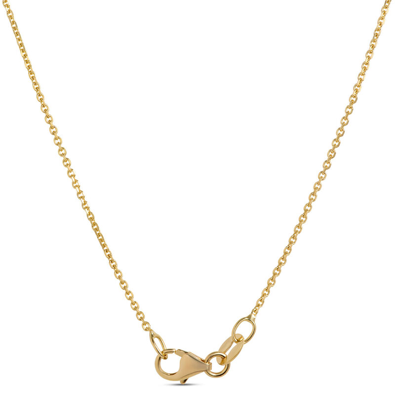 Round Sapphire Diamond Halo Pendant Necklace, 14K Yellow Gold image number 2