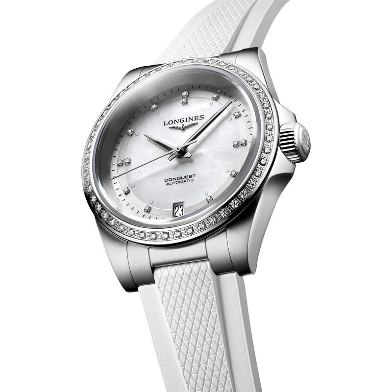 Longines Conquest White Dial Watch, 34mm image number 1