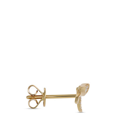 Diamond Dragonfly Studs, 14K Yellow Gold