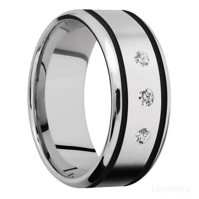 Cobalt Chrome with Bead , Polish Finish and Black Inlay