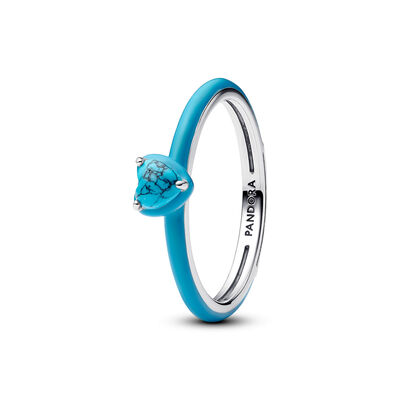 Pandora Turquoise-coloured Heart Stone Ring