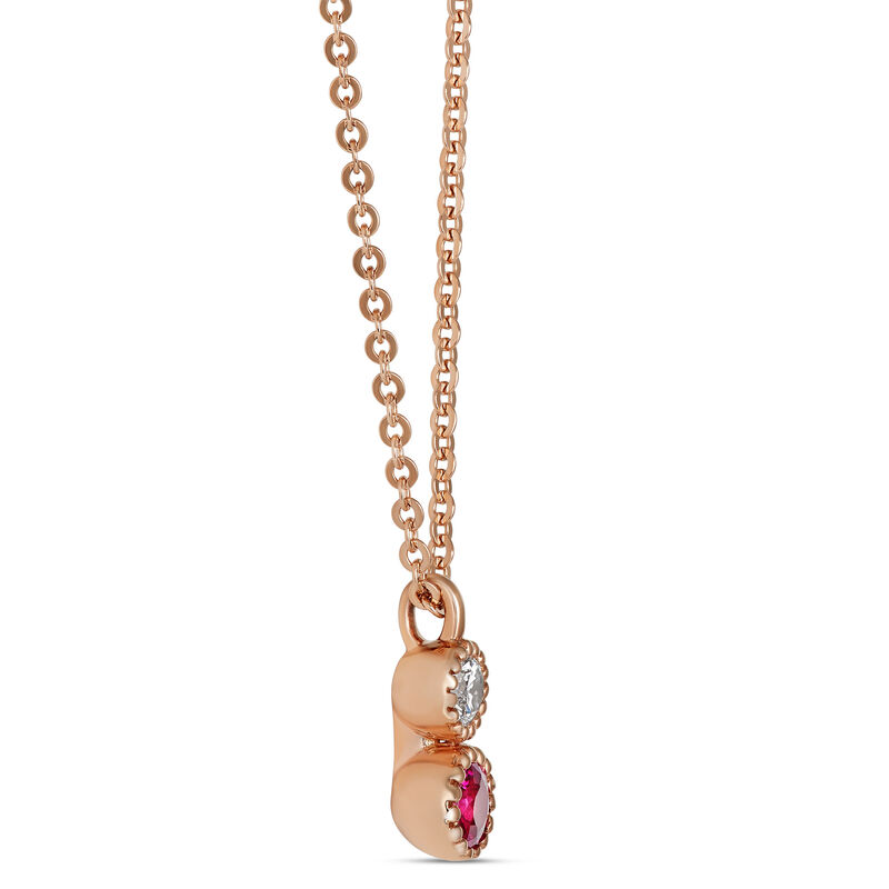 Ruby and Diamond Pendant, 14K Rose Gold image number 2